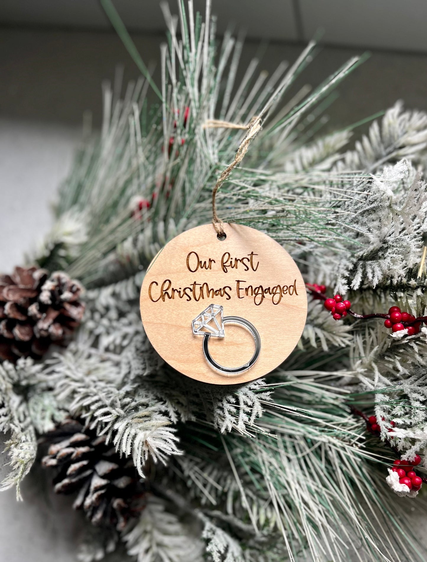 OUR FIRST CHRISTMAS ENGAGED ORNAMENT