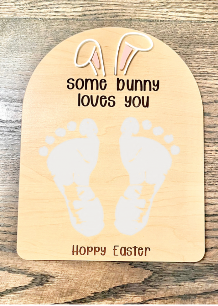 SOME BUNNY LOVES YOU - EASTER FOOTPRINT DIY
