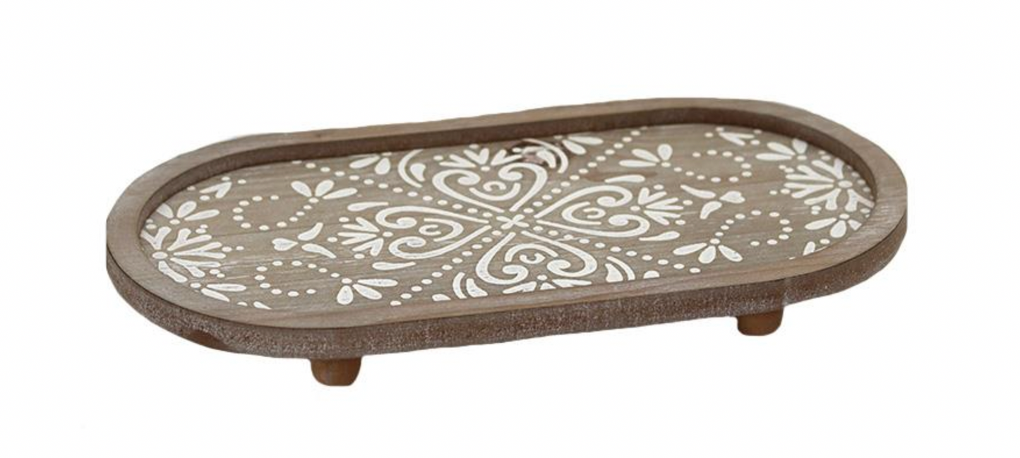 WOOD OVAL TRAY / K52214