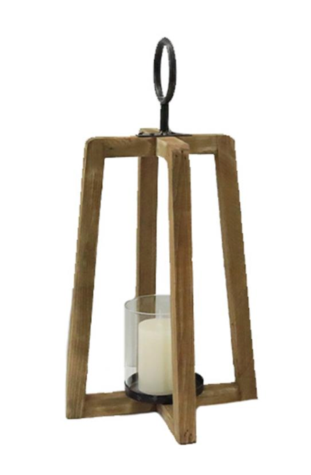 WOOD & METAL CANDLE HOLDER / K52901