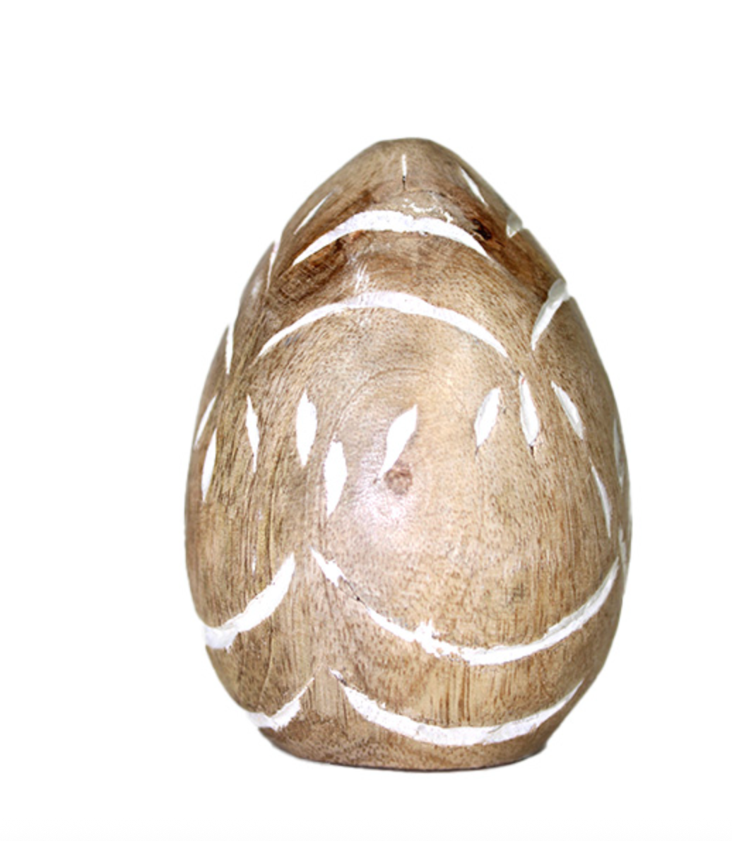 CARVED WOODEN EGGS / K58200