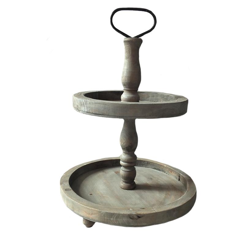 BROWN TWO TIER TRAY / K23229