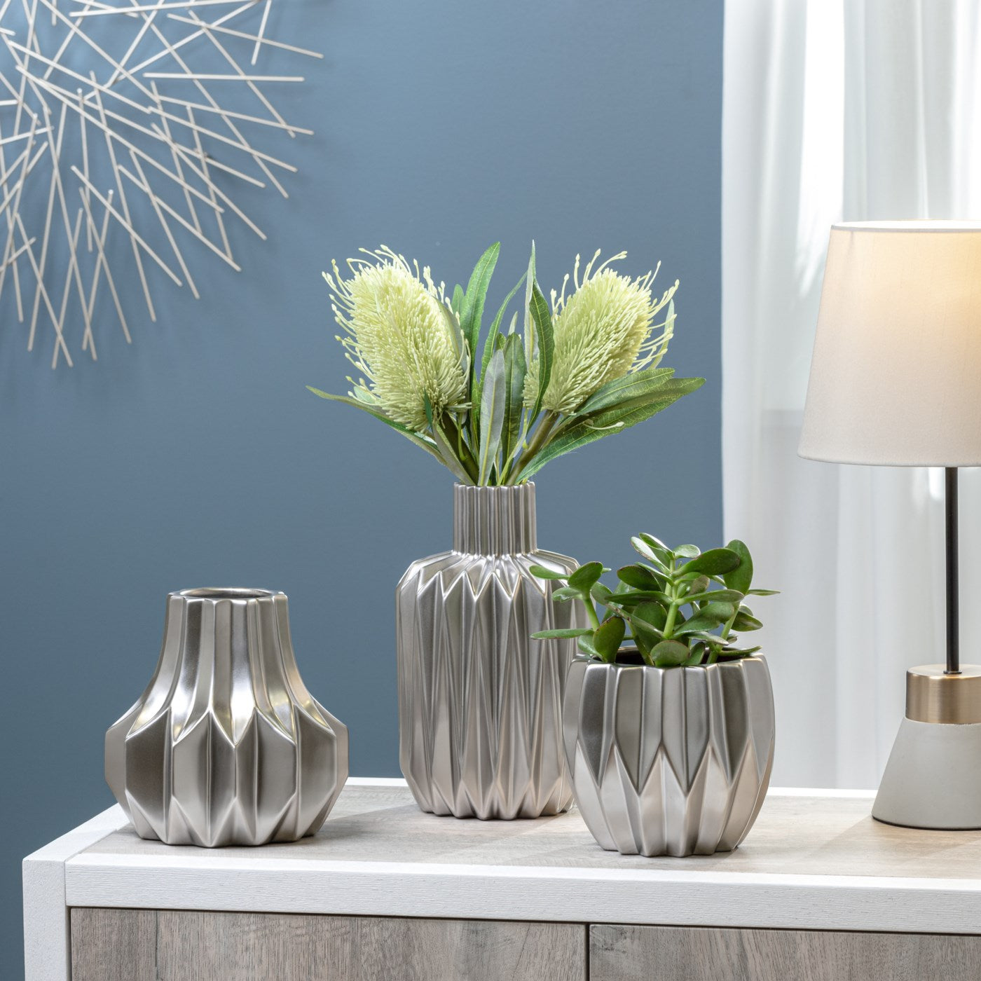 AURORA PLEATED CERAMIC POT / TT904060