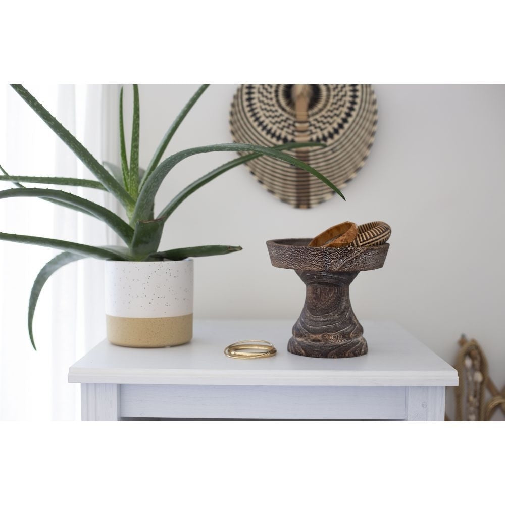 LARGE WHITE SPECKLE POT / B3642
