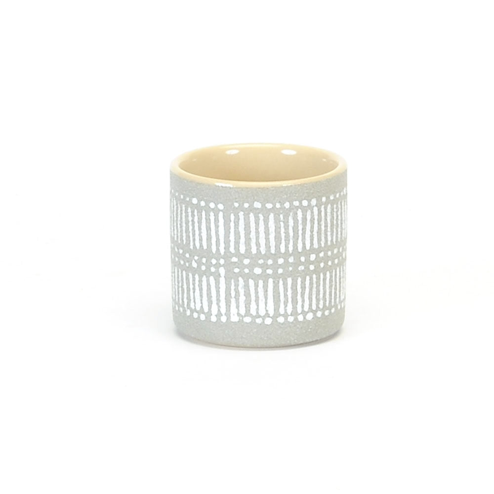 SMALL SILVER METALLIC POT / B3760