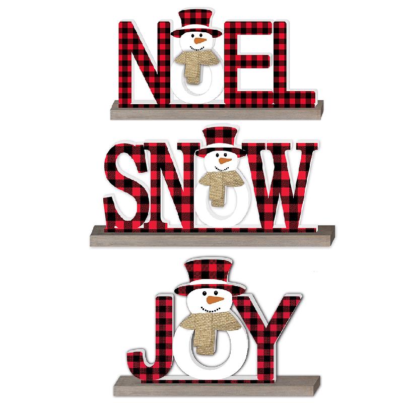 PLAID NOEL, SNOW, JOY / K41189