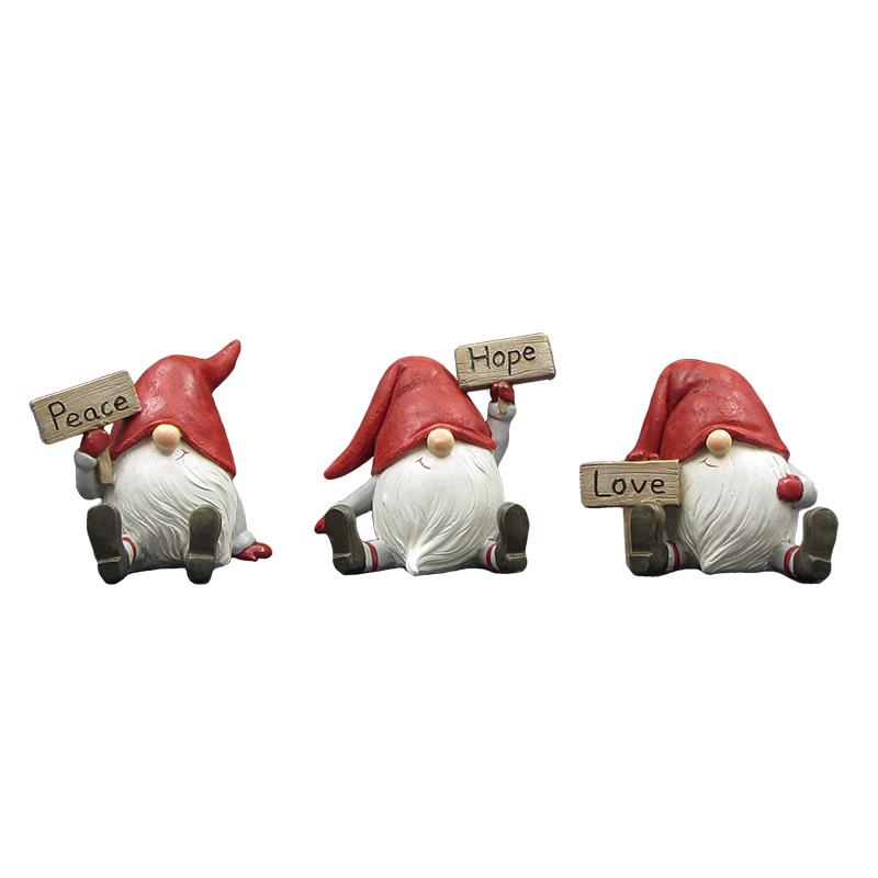 GNOME STATUES PEACE, HOPE, LOVE / K44957