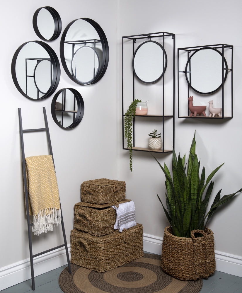 SINGLE WALL SHELF WITH MIRROR / B538