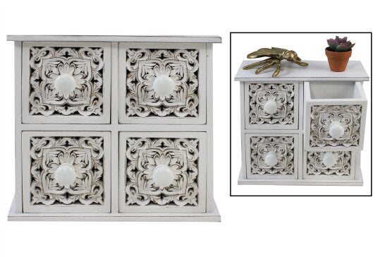 RUSTIC ORNATE 4 DRAWERS / S362
