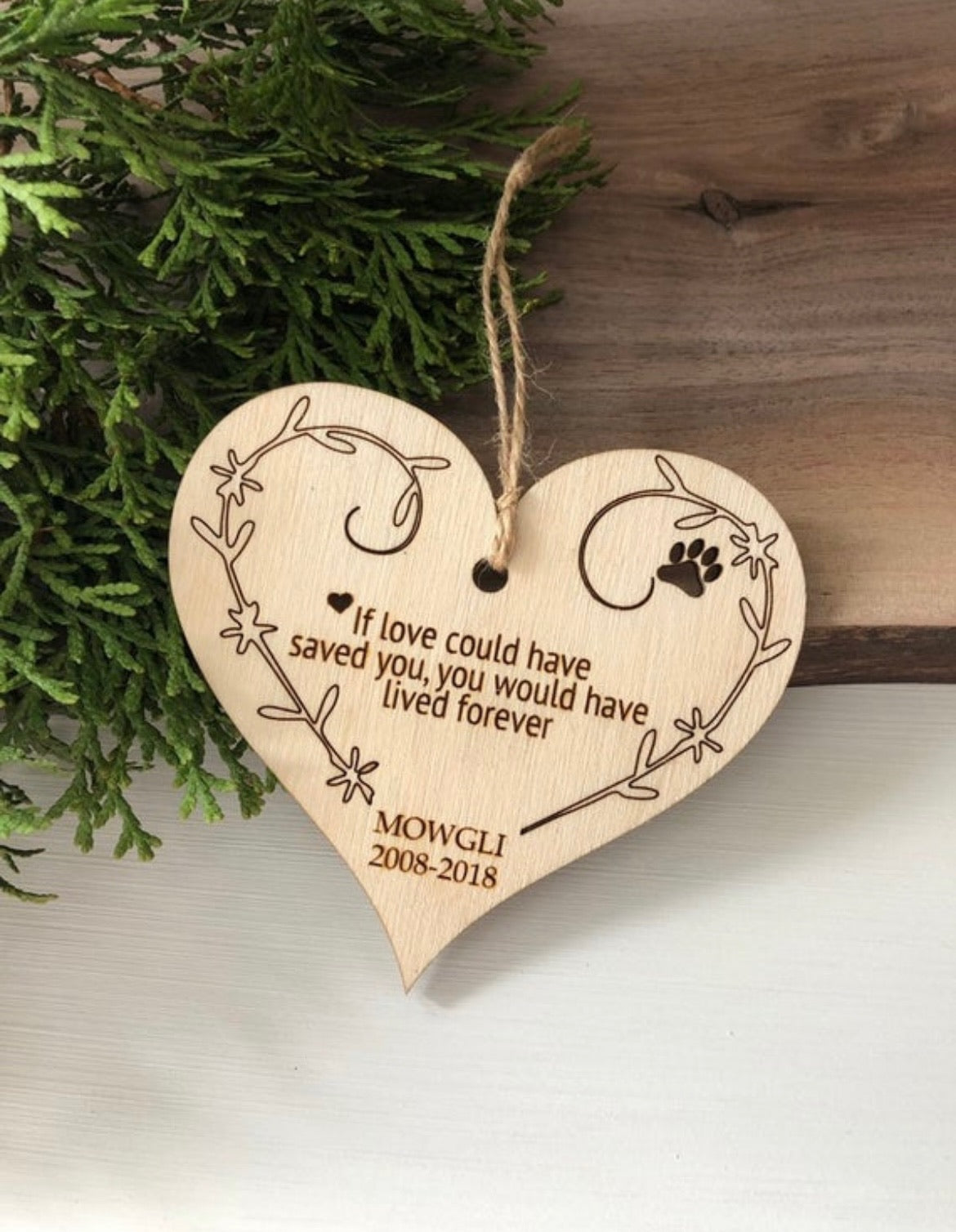 PET MEMORIAL HEART ORNAMENT