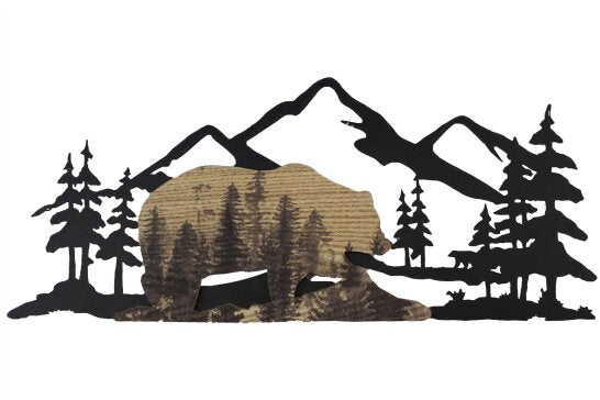 BEAR IN WOODS METAL ART / S5001
