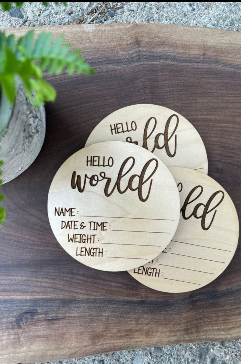 HELLO WORLD BABY ANNOUNCEMENT