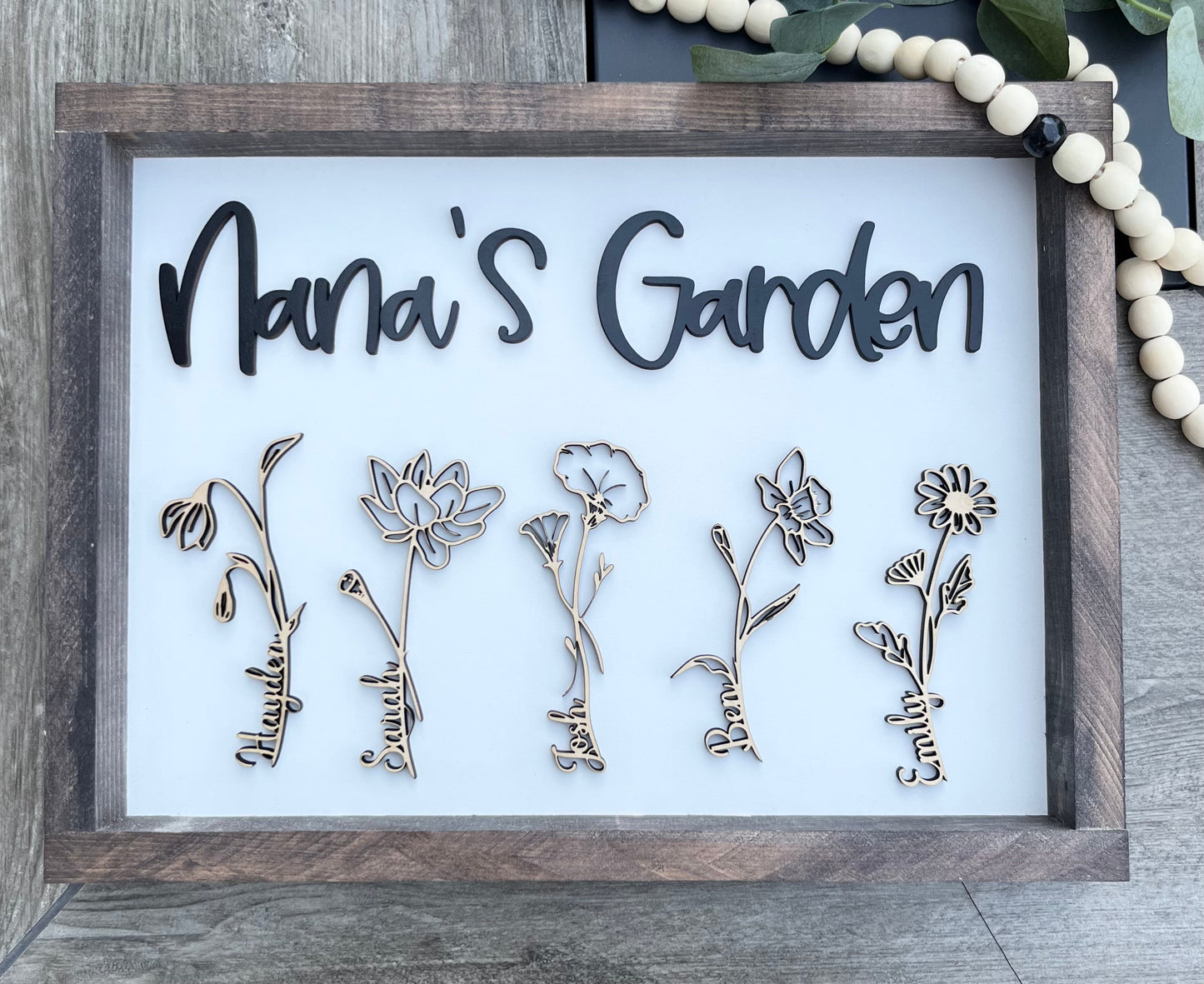 FLOWER GARDEN FRAMED SIGN