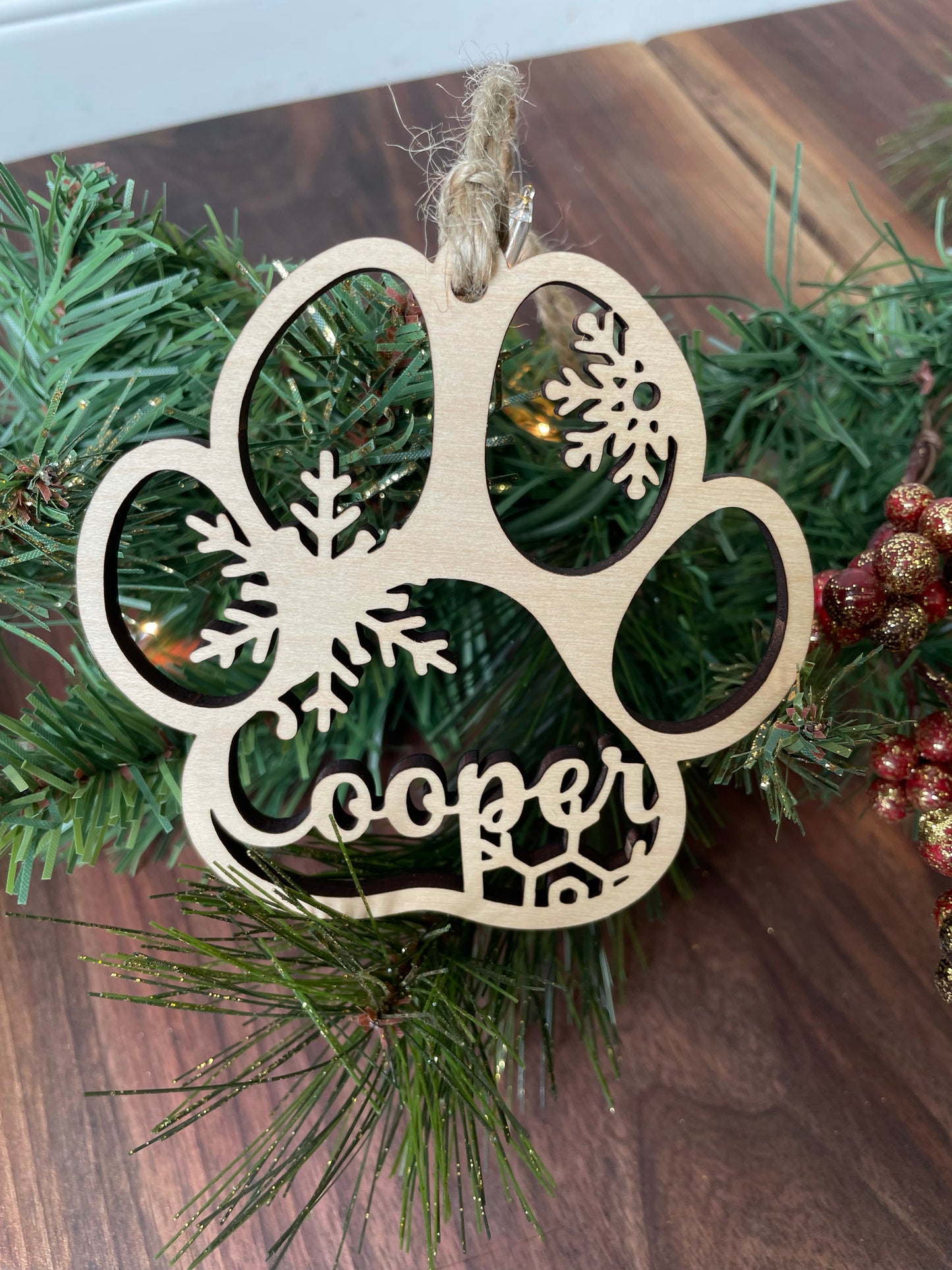 SNOWFLAKE PET PAW ORNAMENT
