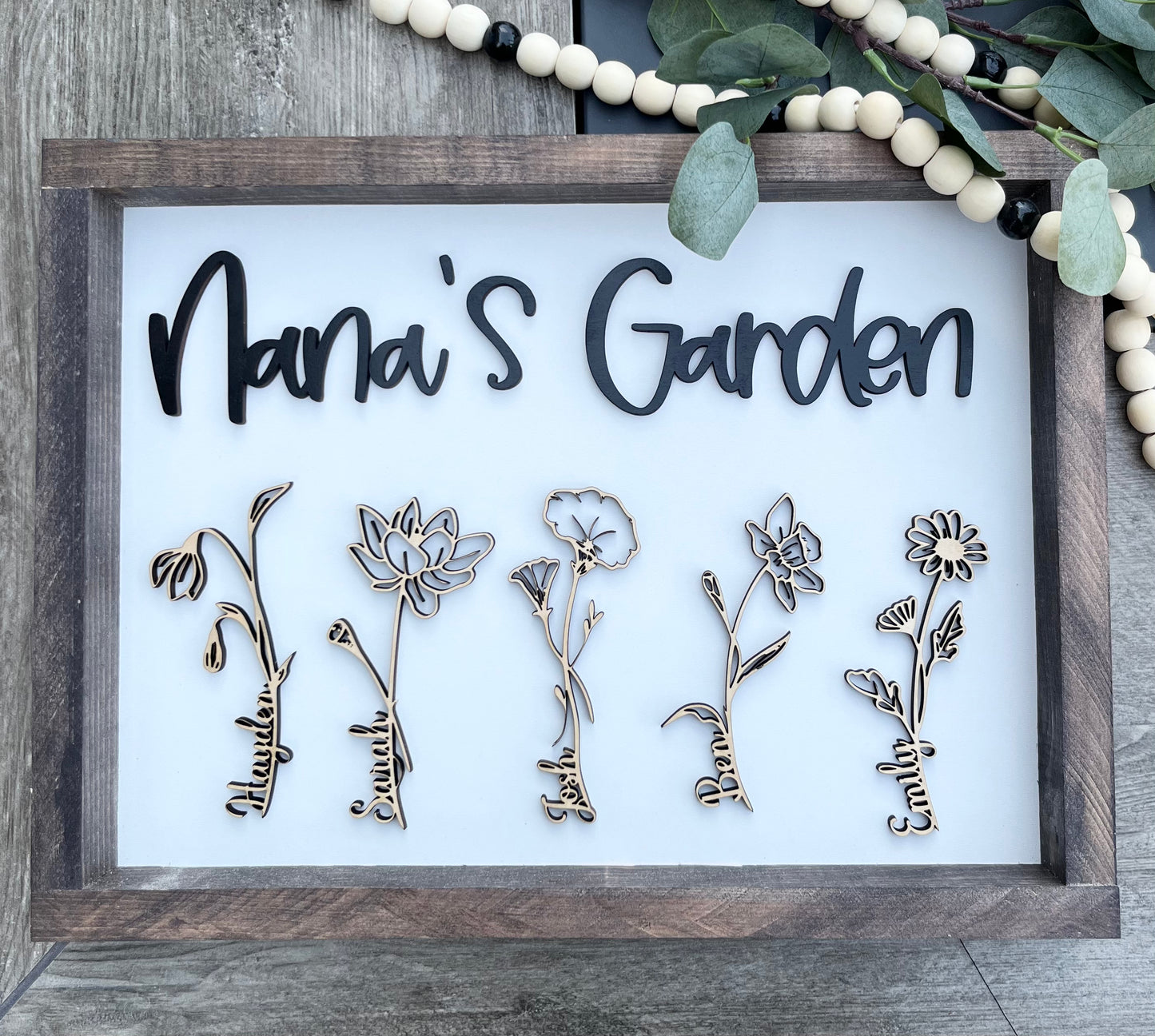 FLOWER GARDEN FRAMED SIGN