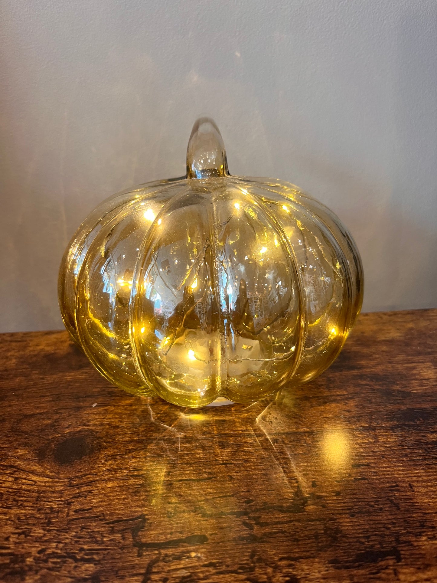 GLASS PUMPKIN - LIGHT UP