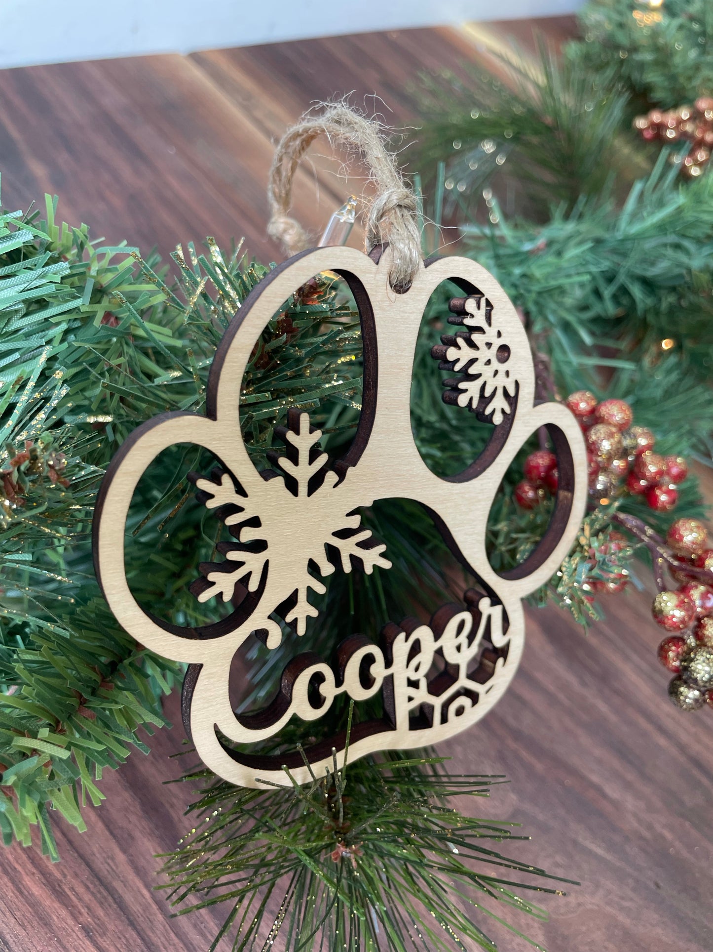 SNOWFLAKE PET PAW ORNAMENT
