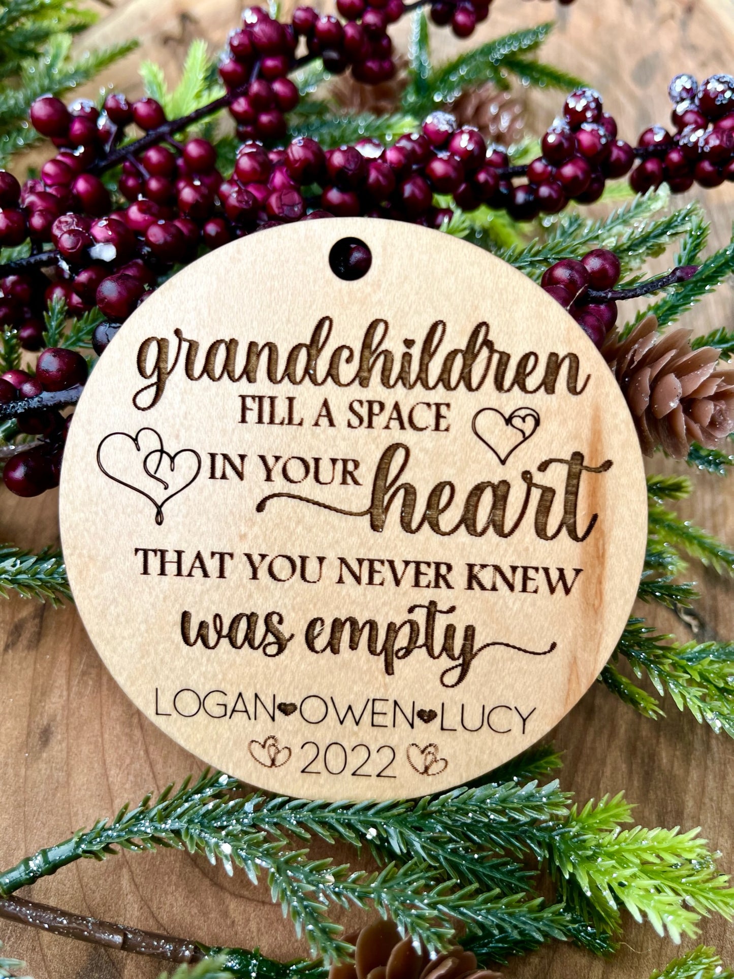 PERSONALIZED GRANDCHILDREN ORNAMENT