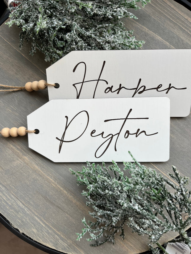 STOCKING TAGS ENGRAVED
