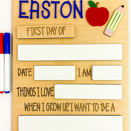 APPLE & PENCIL FIRST + LAST DAY OF SCHOOL SIGN