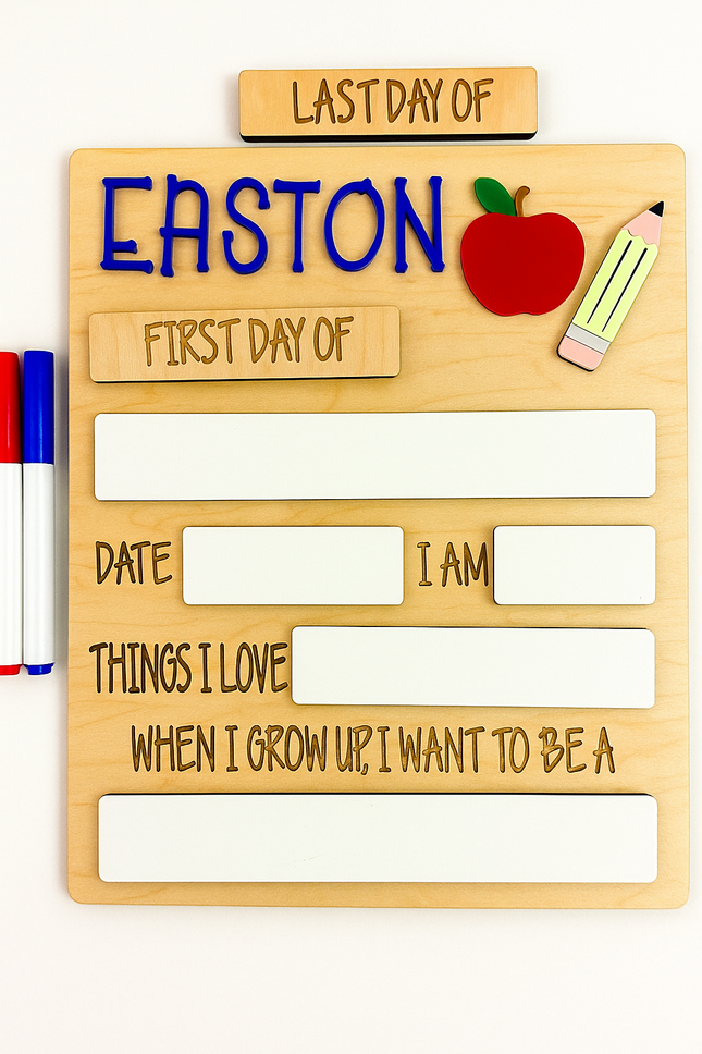 APPLE & PENCIL FIRST + LAST DAY OF SCHOOL SIGN