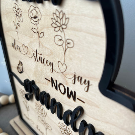 BIRTH FLOWER FIRST MOM - NOW GRANDMA SIGN