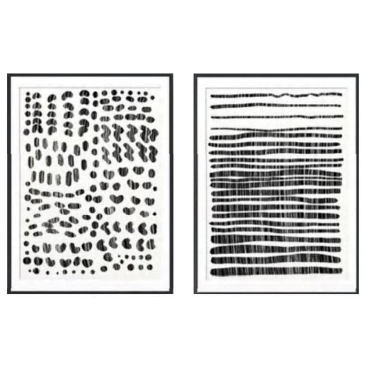 BLACK + WHITE FRAMED ART / K21550