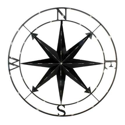 BLACK METAL WALL COMPASS / K21736 *