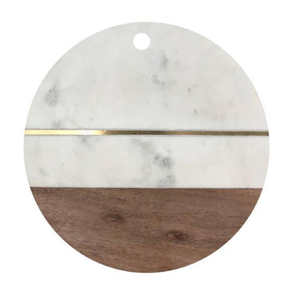 MARBLE & WOODD CUTTING BOARD WHITE / K27570 *