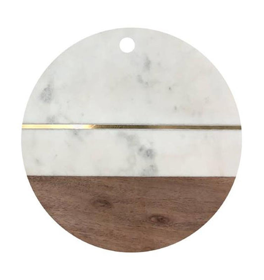 MARBLE & WOODD CUTTING BOARD WHITE / K27570 *