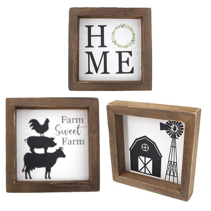 SMALL FRAMED FARM SIGN / K29856 *