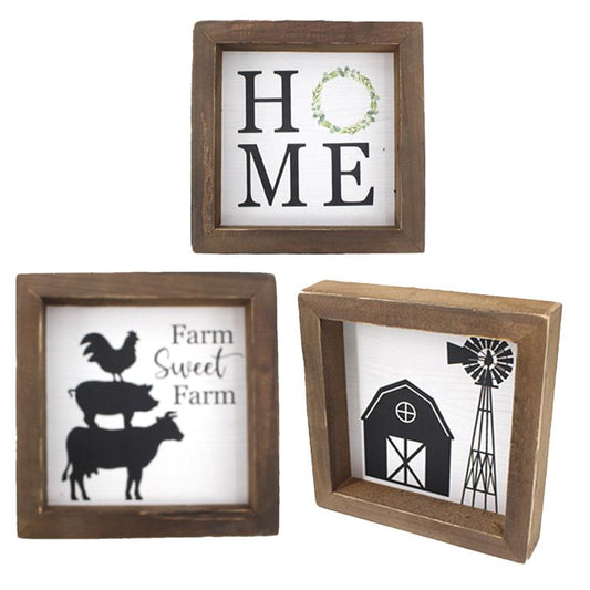 SMALL FRAMED FARM SIGN / K29856 *