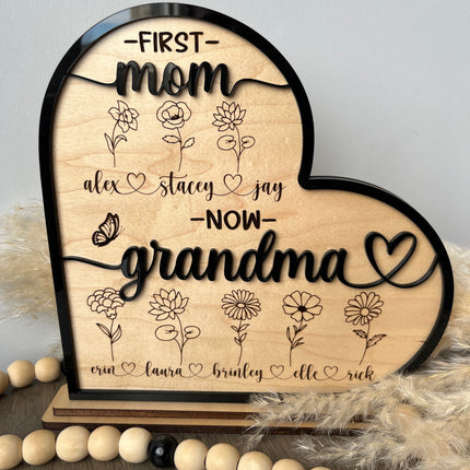 BIRTH FLOWER FIRST MOM - NOW GRANDMA SIGN
