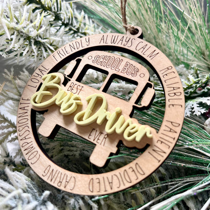 LAYERED BUS DRIVER ORNAMENT