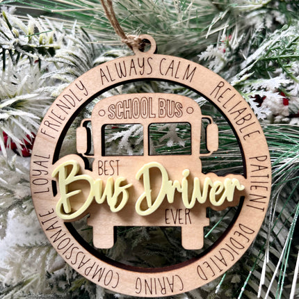 LAYERED BUS DRIVER ORNAMENT