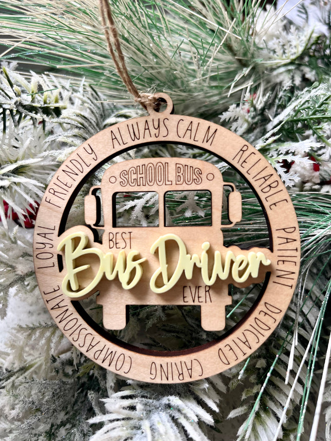 LAYERED BUS DRIVER ORNAMENT