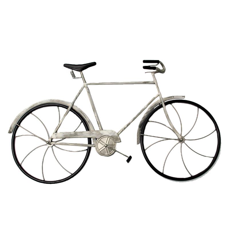 WHITE METAL BIKE WALL ART / K51120