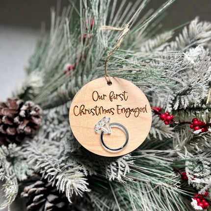 OUR FIRST CHRISTMAS ENGAGED ORNAMENT