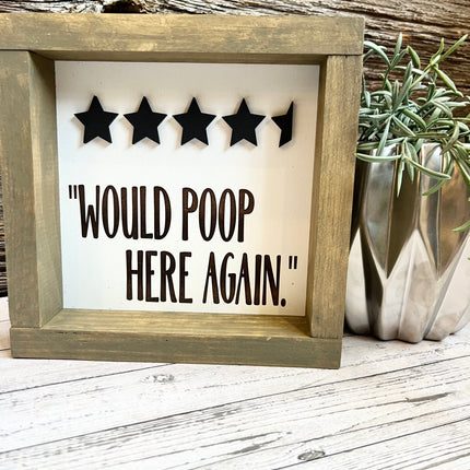 8" FRAMED WOULD POOP HERE AGAIN