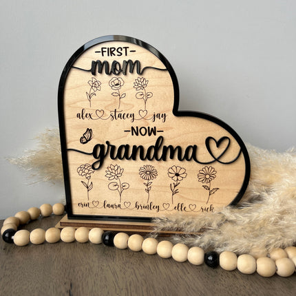 BIRTH FLOWER FIRST MOM - NOW GRANDMA SIGN