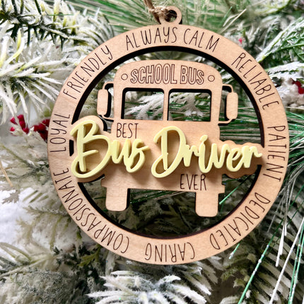 LAYERED BUS DRIVER ORNAMENT