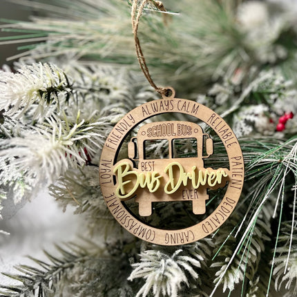 LAYERED BUS DRIVER ORNAMENT