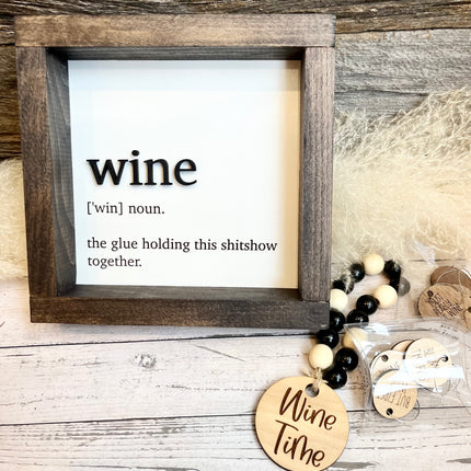 8" FRAMED WINE - SHITSHOW