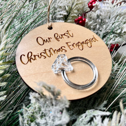 OUR FIRST CHRISTMAS ENGAGED ORNAMENT