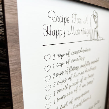 RECIPE FOR A HAPPY MARRIAGE