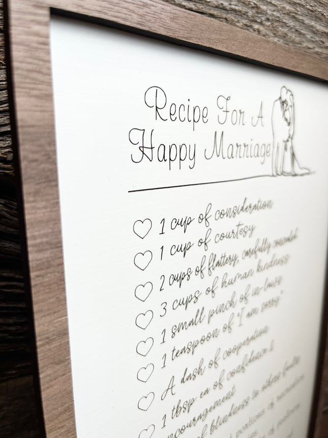 RECIPE FOR A HAPPY MARRIAGE