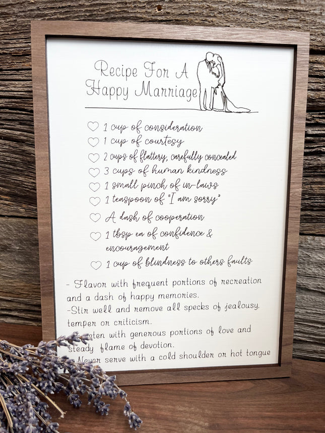 RECIPE FOR A HAPPY MARRIAGE