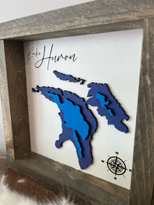 MINI FRAMED LAKE MAPS
