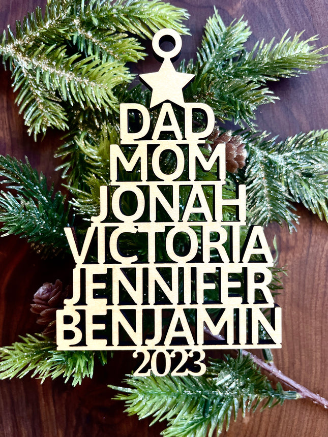 FAMILY NAME TREE ORNAMENT
