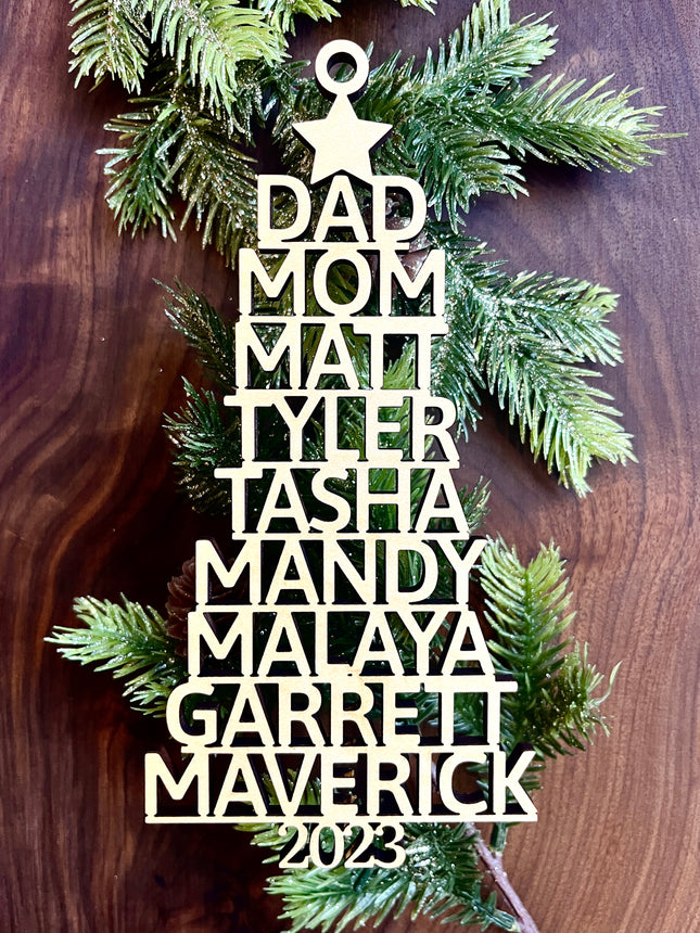 FAMILY NAME TREE ORNAMENT